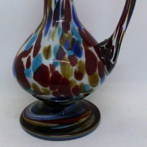 Fratelli Toso Murano Hand-Blown Art Glass Pitcher Vase 14" Tall